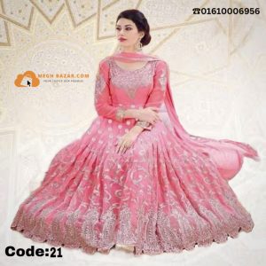 Floor Touch Georgette Anarkali Lite pink