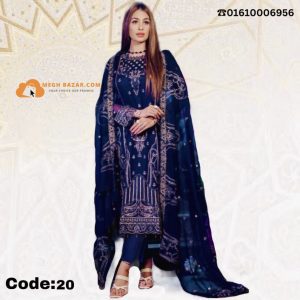 Amazing Party Georgette Navy blue