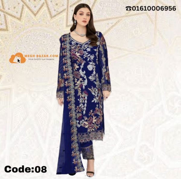 Party and Luxury Georgette Dark Blue