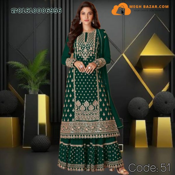 Eid Special Anarkali Dark Green